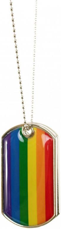 Confetti Ketting dogtag regenboog