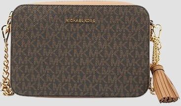 Michael Kors Ginny Medium Logo Crossbody Bag , Bruin, Dames