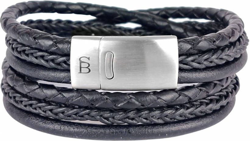 Steel&amp, Barnett Leren armband Bonacci Heren