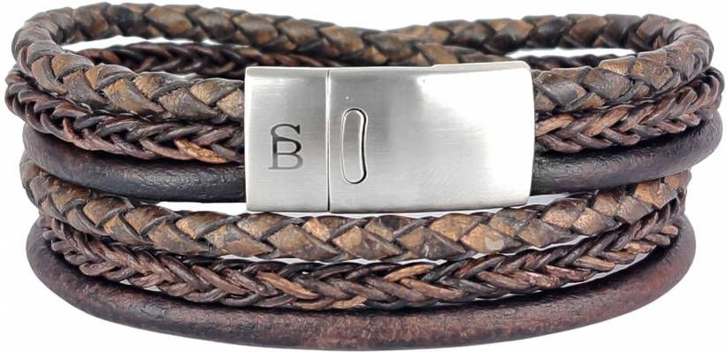 Steel&amp, Barnett Leren armband Bonacci Heren