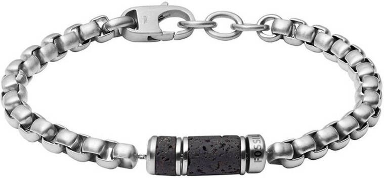 Fossil Schakelarmband met lavastenen JF03687040