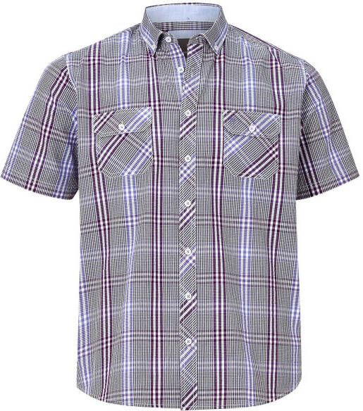 Jan Vanderstorm geruit oversized overhemd GERBURG Plus Size rood/blauw