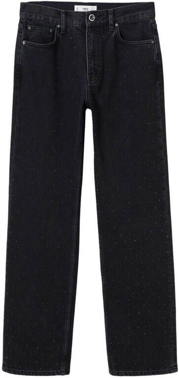 Mango high waist straight fit jeans antraciet