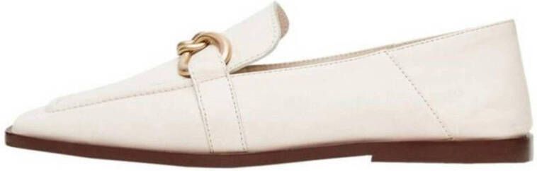 Mango leren loafers met ketting wit