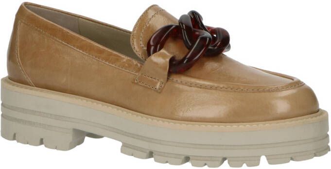 Maripe Emi leren loafers met ketting bruin