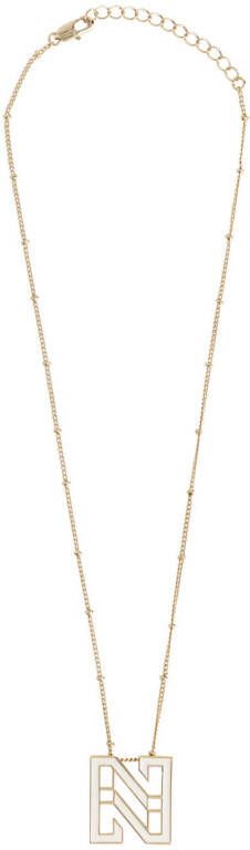 NIKKIE ketting Dyme met logo goud/wit