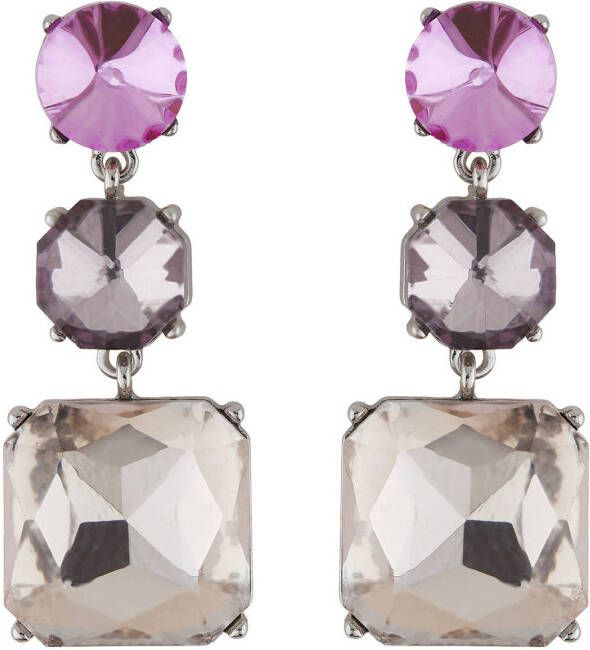 PIECES oorbellen met strass PCOFIAS lila/beige