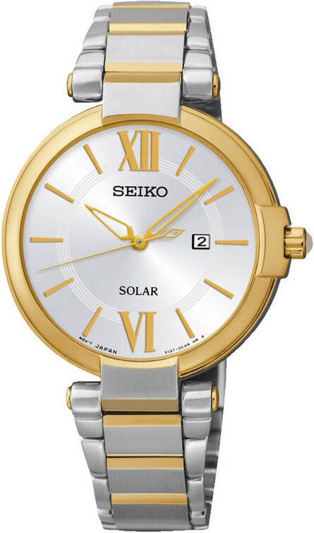 Seiko Solar horloge SUT154P1 goud/zilverkleurig