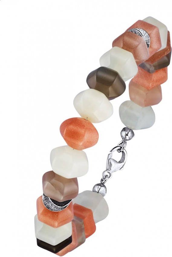 AMY VERMONT Armband met multicolor maanstenen Multicolor