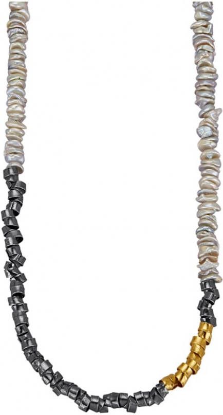 AMY VERMONT Collier met cultivé zoetwaterparels Grijs