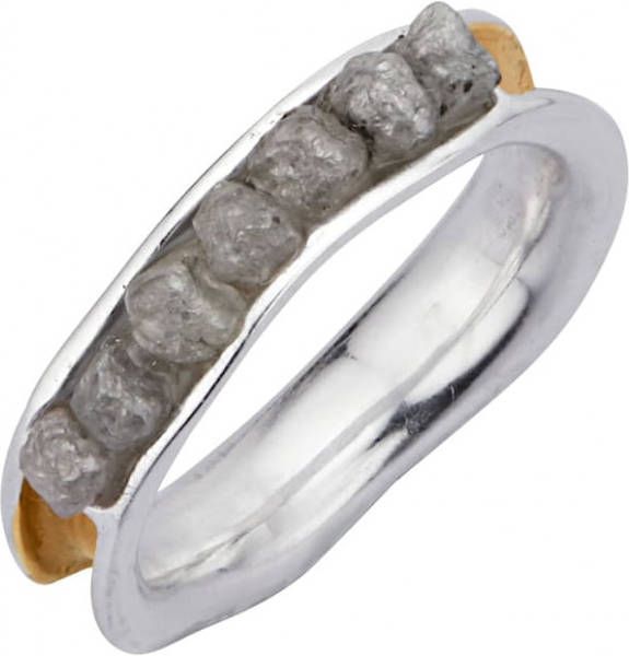 AMY VERMONT Damesring met ruwe diamanten Bicolor