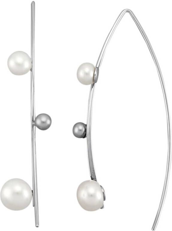 AMY VERMONT Oorbellen met cultivé zoetwaterparels Zilverkleur
