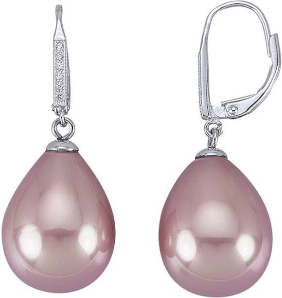 AMY VERMONT Oorbellen met schelpparels Zilverkleur