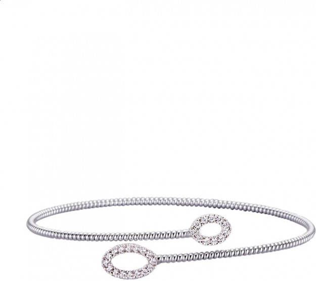 AMY VERMONT Spangarmband met synth. zirkonia's Zilverkleur