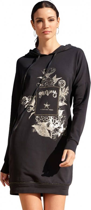 AMY VERMONT Sweatjurk met opvallende folieprint Marine