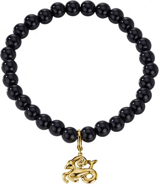Diemer Farbstein Armband Geboortesteen Steenbok van onyxkralen Zwart