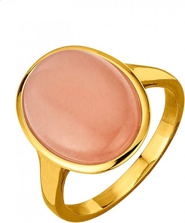 Diemer Farbstein Damesring met oranje maansteen cabochon Oranje