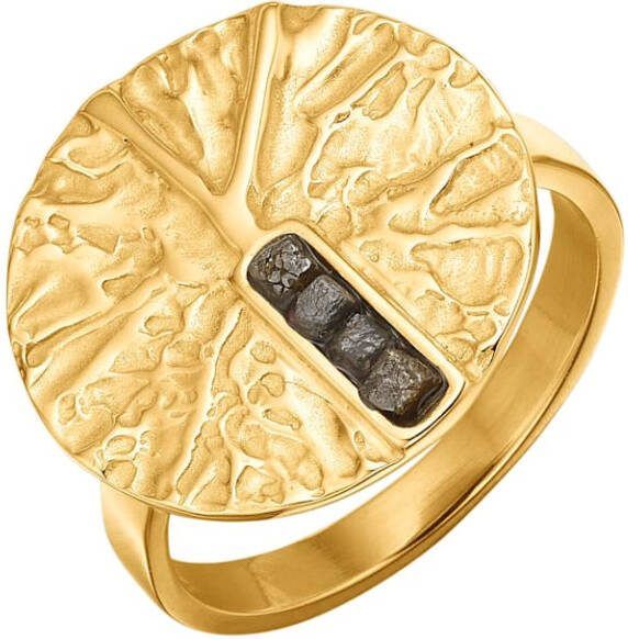 Diemer Damesring met ruwe diamanten Goudkleur