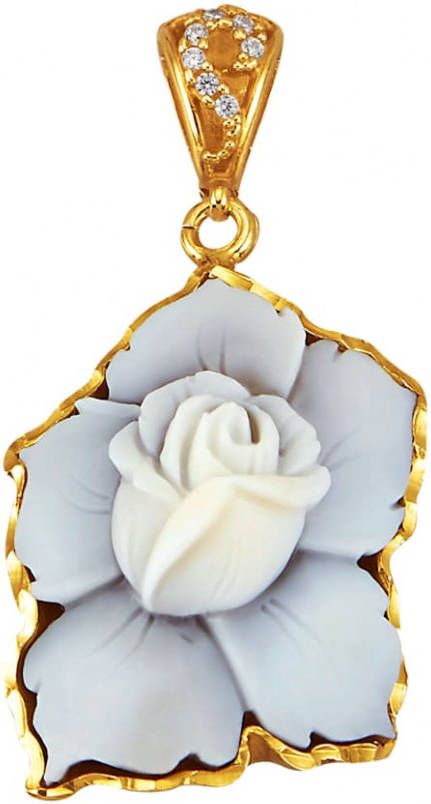 Diemer Farbstein Cliphanger met synth. zirkonia's Geelgoudkleur