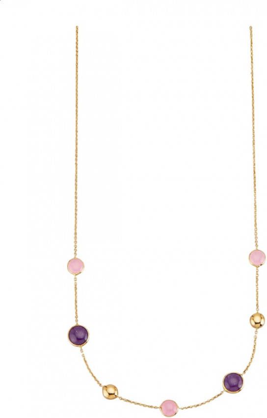 Diemer Farbstein Collier met amethist en pinkopaal Paars