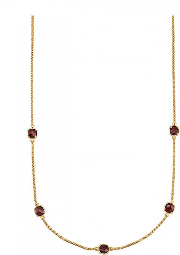 Diemer Farbstein Collier van verguld zilver Bruin