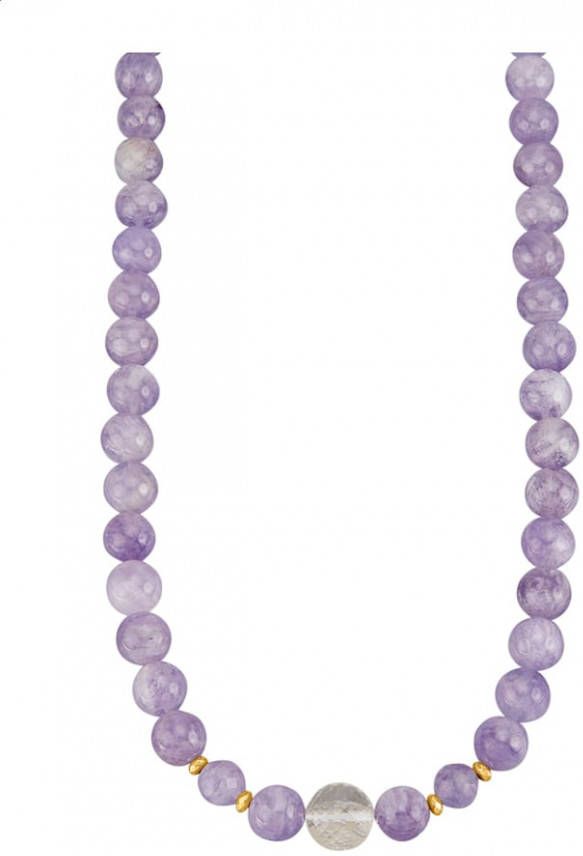 Diemer Farbstein Collier van verguld zilver Paars