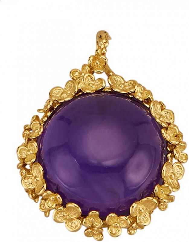 Diemer Farbstein Hanger met 1 amethist cabochon Paars