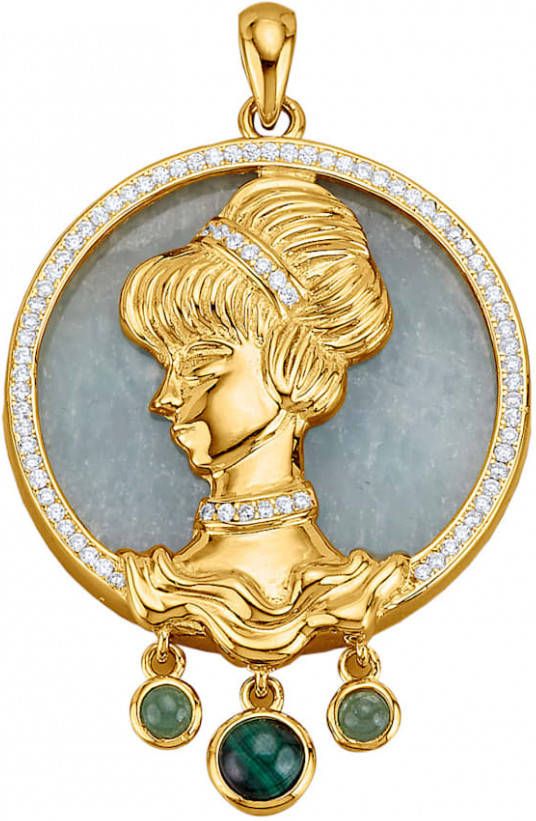 Diemer Farbstein Hanger met gekleurde stenen Groen