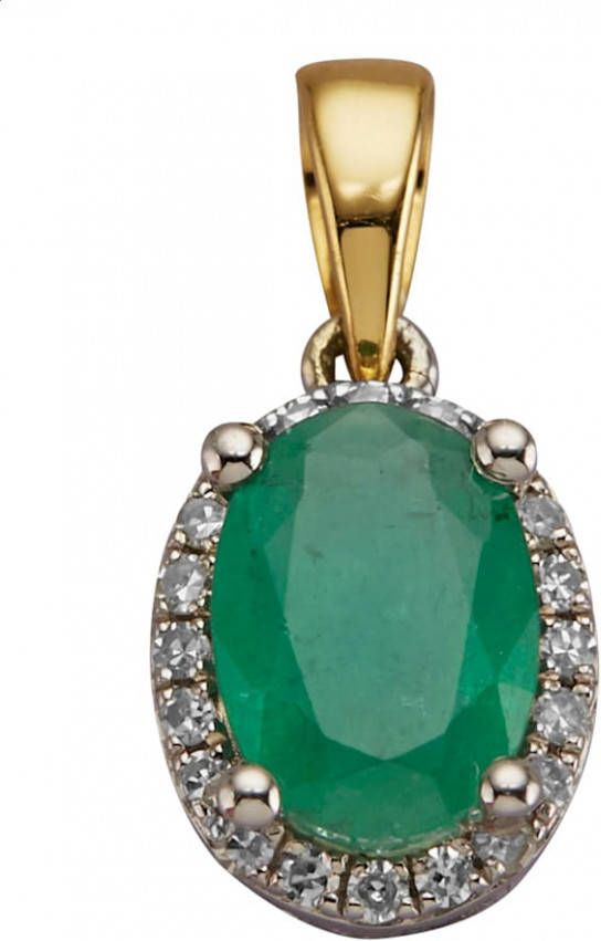 Diemer Farbstein Hanger met smaragd en diamanten Groen