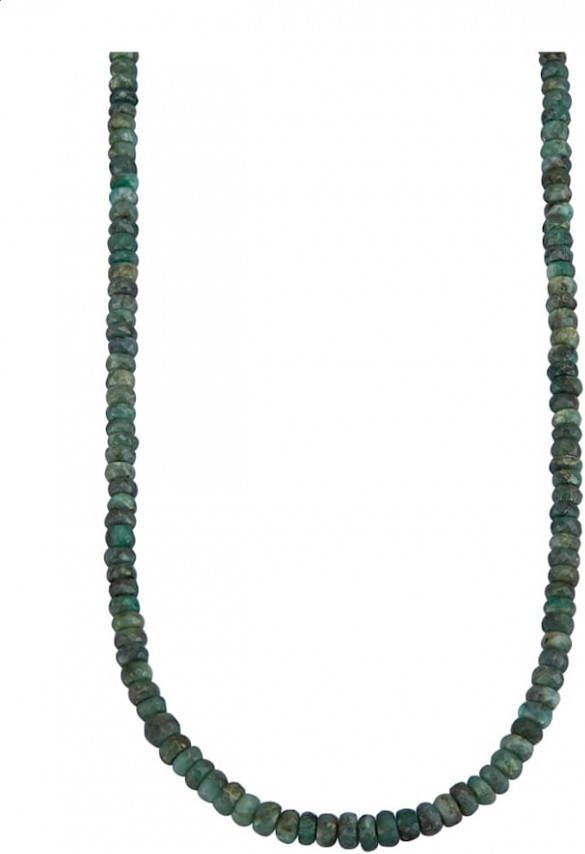 Diemer Farbstein Ketting van verguld zilver Groen