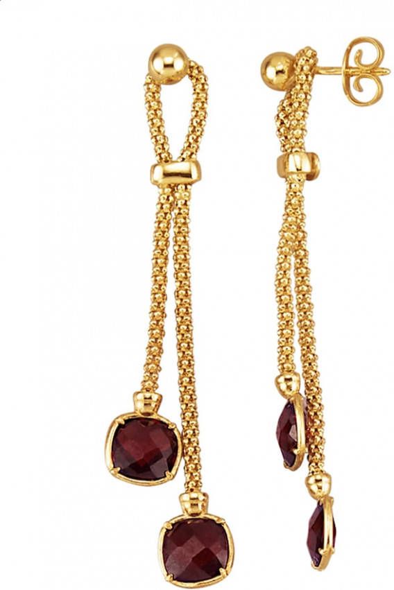 Diemer Farbstein Oorbellen met granaat Bruin