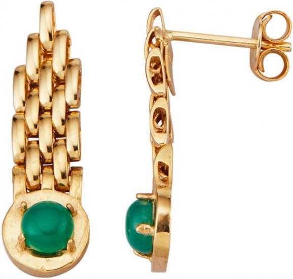 Diemer Farbstein Oorbellen met smaragden Groen