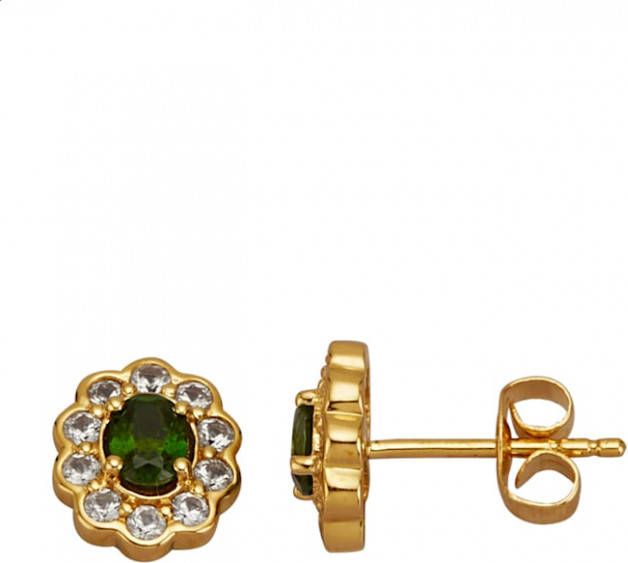 Diemer Farbstein Oorstekers met edelstenen Groen