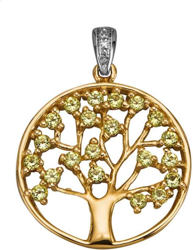 Diemer Farbstein Hanger met diamant en peridot Groen