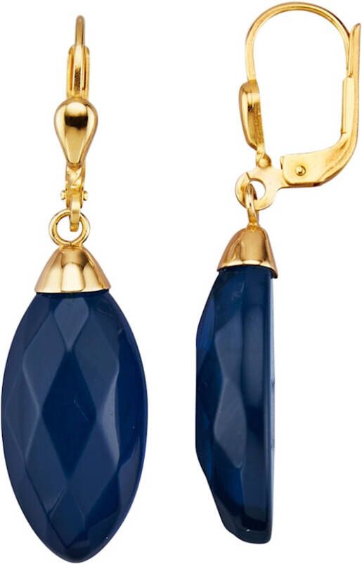 Diemer Farbstein Oorbellen met blauw barnsteen Blauw