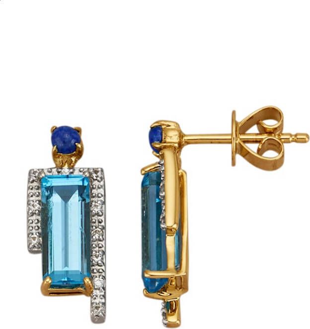 Diemer Farbstein Oorbellen met gekleurde stenen Blauw