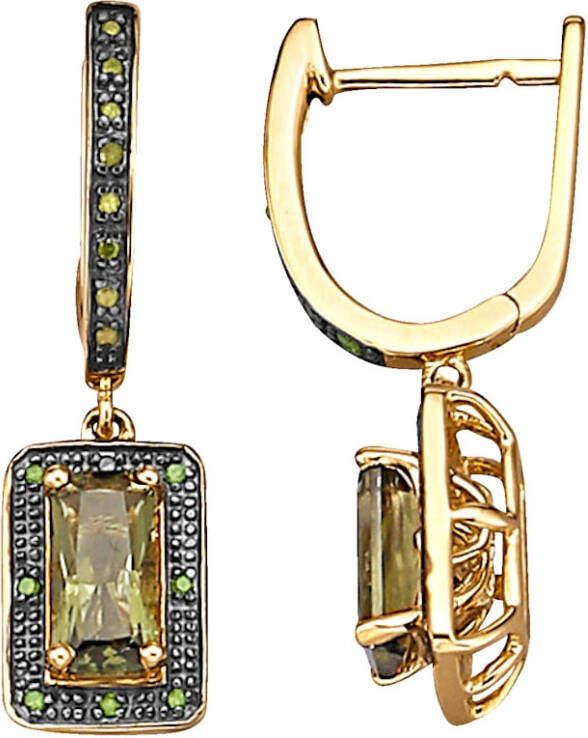 Diemer Oorbellen met moldaviet met moldaviet Bicolor