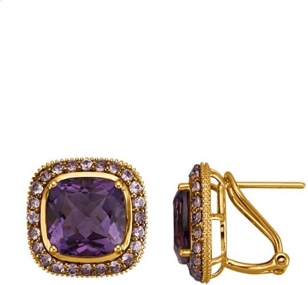 Diemer Farbstein Oorstekers met amethisten en saffieren Paars