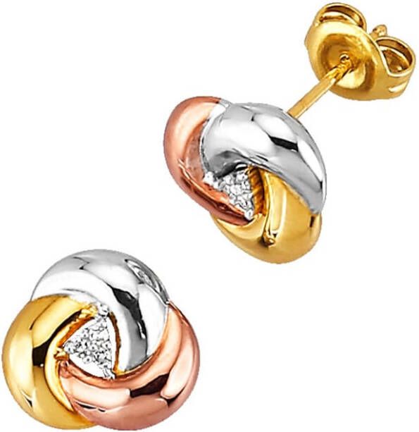 Diemer Highlights Oorstekers met diamanten Multicolor