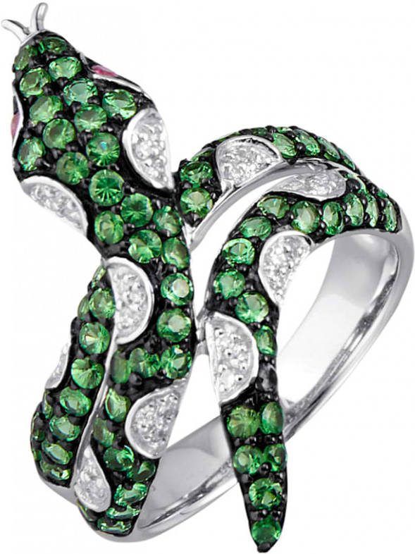 Diemer Ring Slang van 14 kt. witgoud Witgoudkleur