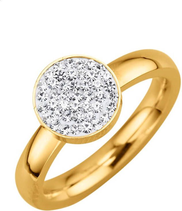 Jacques Lemans Damesring met kristal Goudkleur