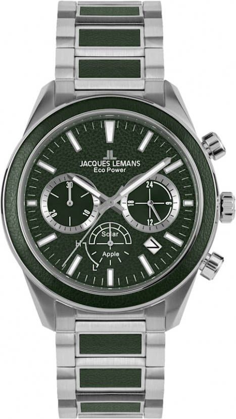 Jacques Lemans Herenchronograaf Serie Eco Power, collectie Classic Groen
