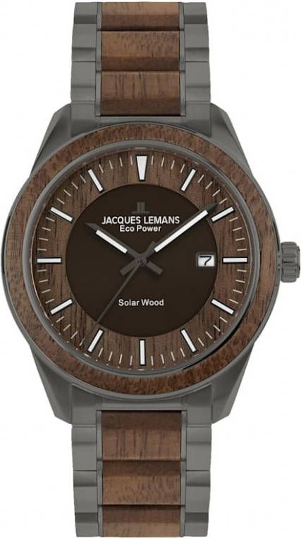 Jacques Lemans Herenhorloge Serie Eco Power, collectie Classic Bruin