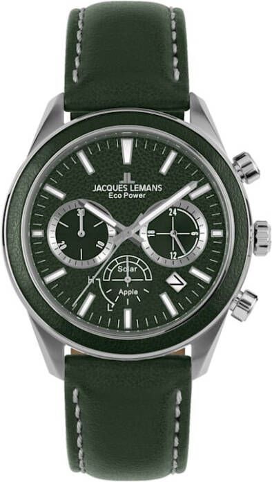 Jacques Lemans Herensolarchronograaf Serie Eco Power, collectie Classic, 1 2115D Groen
