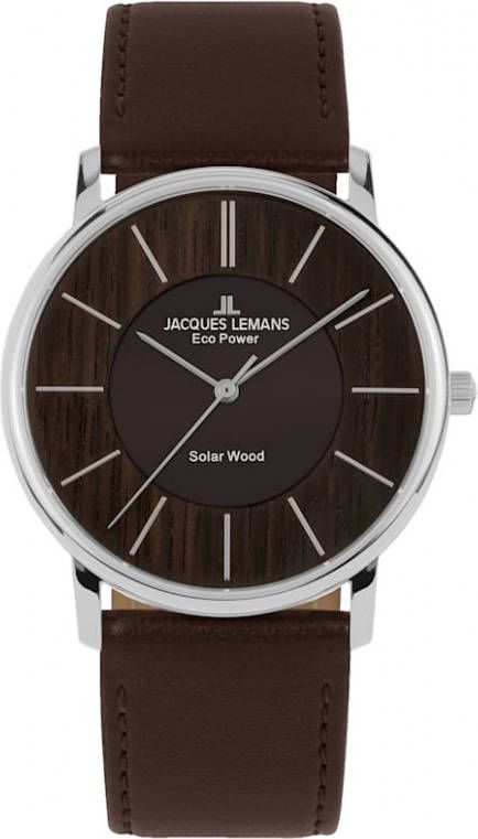 Jacques Lemans Herensolarhorloge serie Eco Power, collectie Classic 1 2105A Bruin