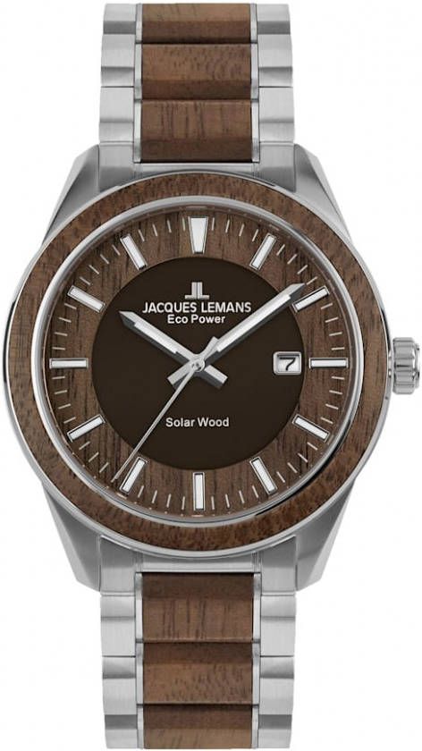 Jacques Lemans Herensolarhorloge Serie Eco Power, collectie Classic, 1 2116H Bruin