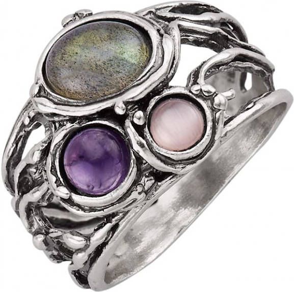 Roman Glass Damesring van echt zilver Zilverkleur