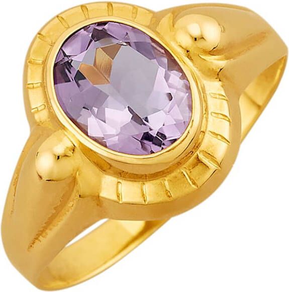 WENZ Damesring met amethist, 8 kt. Goudkleur