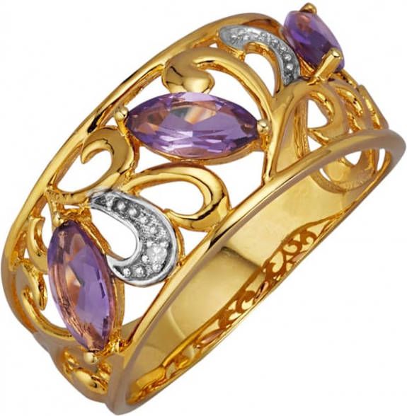WENZ Damesring met amethisten Bicolor