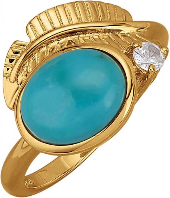 WENZ Damesring met turkoois Turquoise